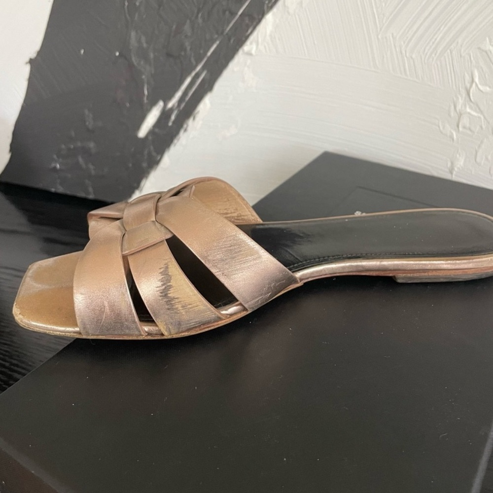 Saint Laurent Metallic Sandals - Picture 8 of 13